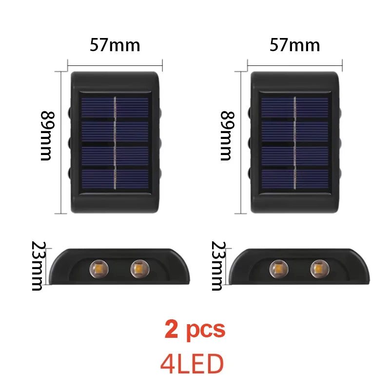 Solar LED Outdoor Light Solar Lighting Sensor Lamp Streetlights Exterior Garden Decoration Garland Waterproof Solar Wall Light