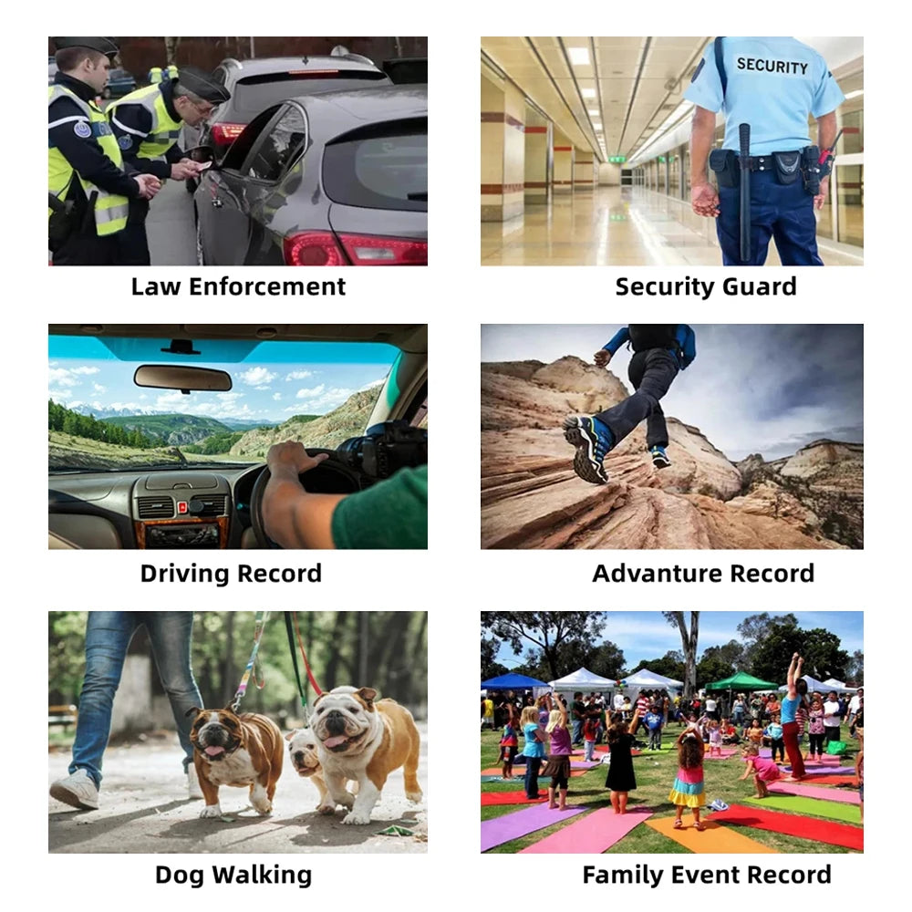 1080P 4K Camera Outdoor Law Enforcement Recorder Mini Camera With High-Definition Screen, High-Definition Black Bodycam