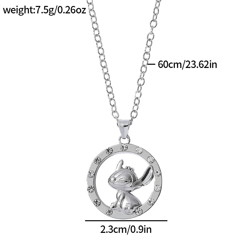Antique Silver Stitch Angel Pendant Necklace Fashion Jewelry Shining CZ Stones for Anniversary Party Valentine's Day Gift