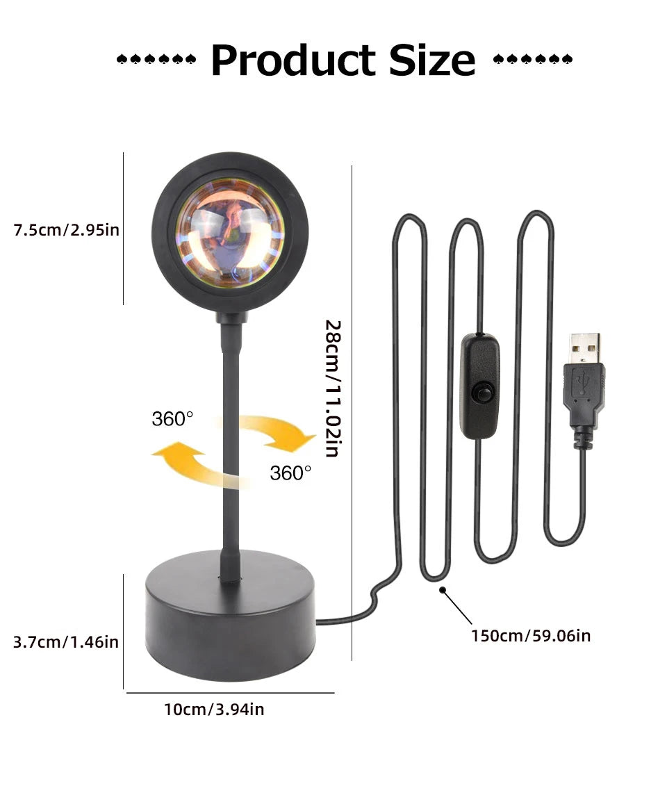 Tuya Smart Sunset Lamp Night Light Sunset Projector Smart Life APP Remote Led Lights Room Decoration Photography Birthday Gift