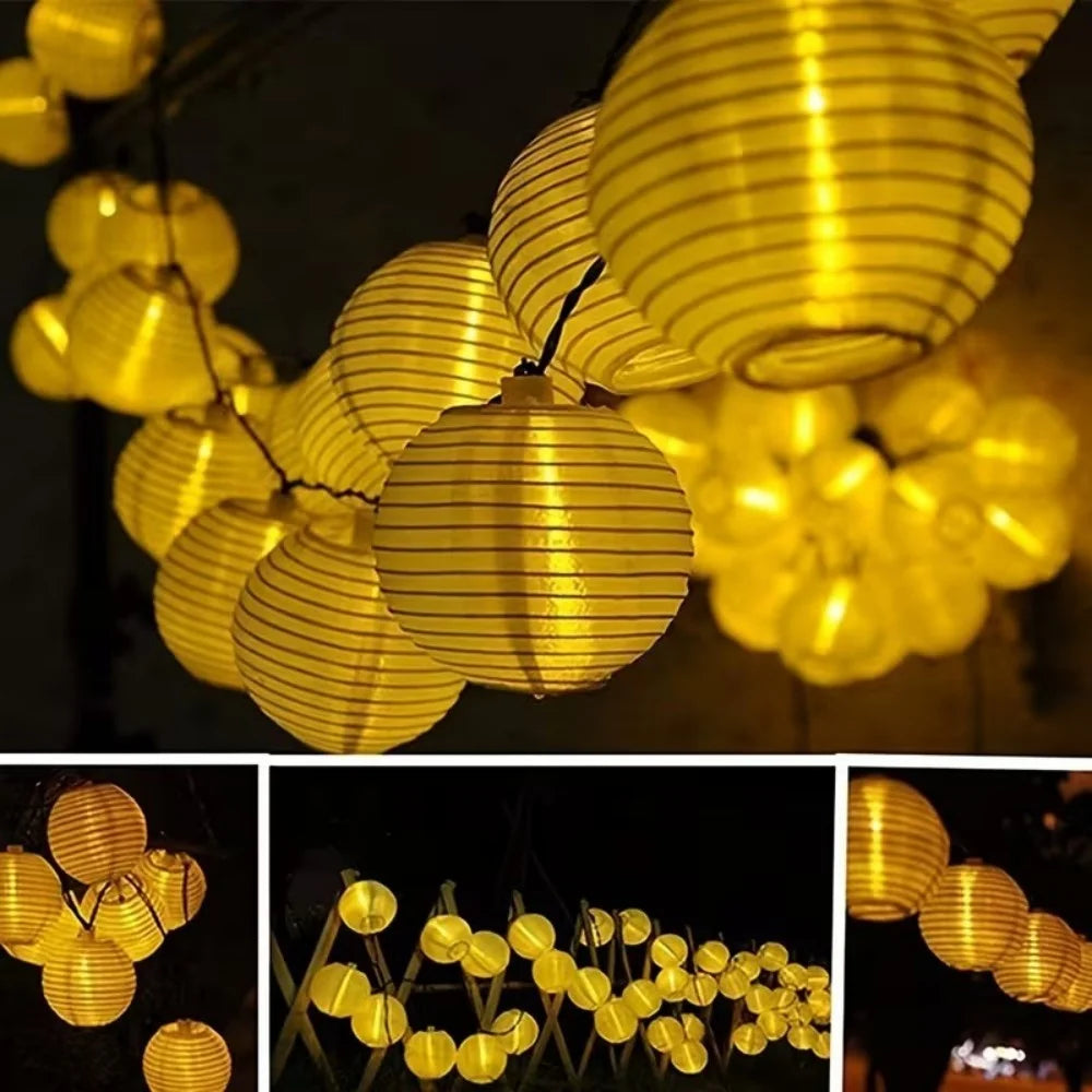 10/20LED Outdoor Solar Lantern Light String IP65 Waterproof Lights for Camping Gazebo Porch Backyard Evening Party Mood Lighting