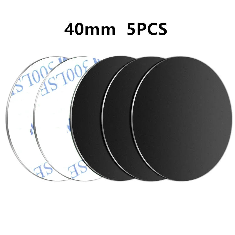 5PCS Car Phone Holder Metal Plate Magnetic Holder Round Square Sticker iron Sheet for Mobile Tablet Magnet Disk Desk Car Stand