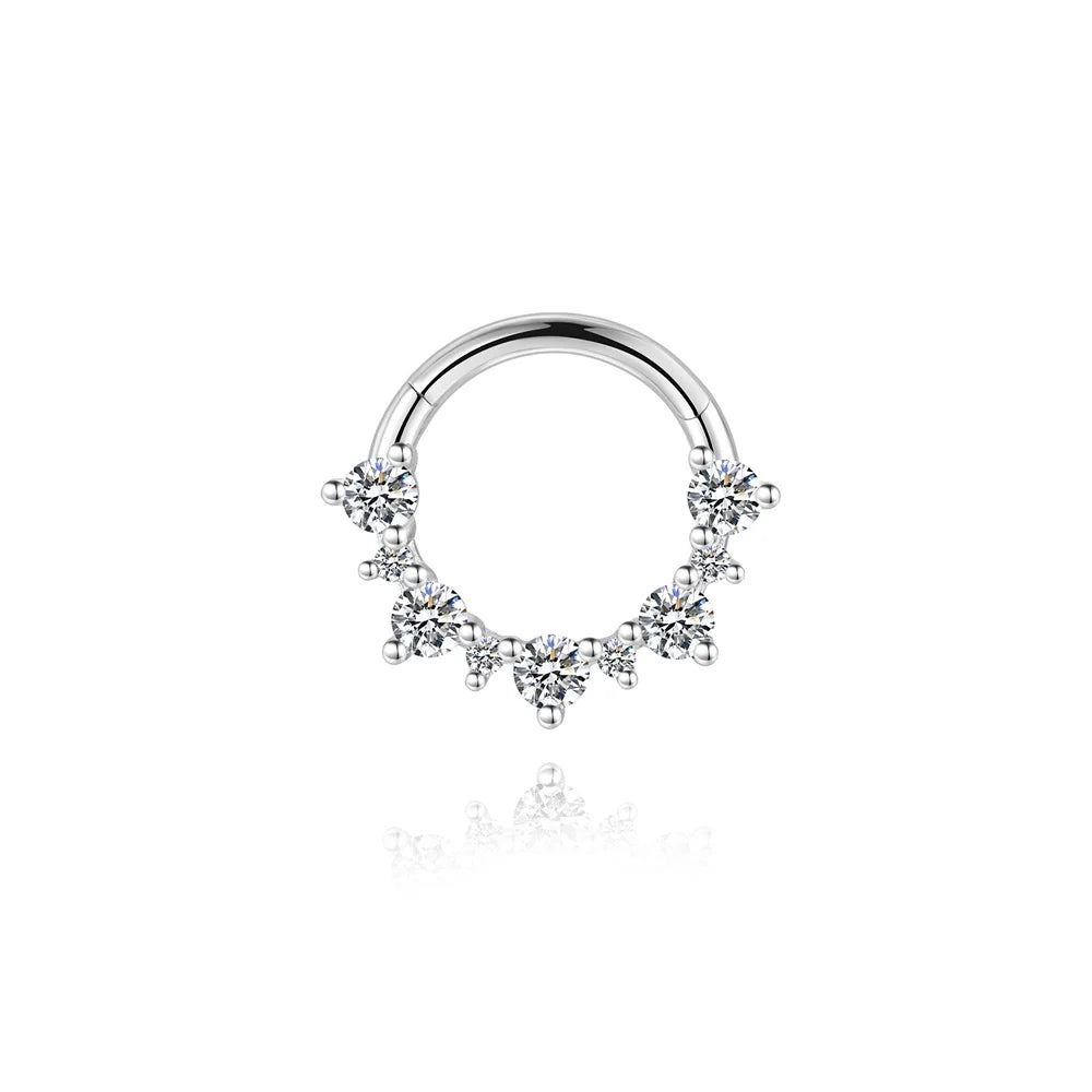CANNER 1PC Moissanite Spherical Vertical Eight-pointed Star Piercing Earrings 925 Sterling Silver Jewelry Valentine's Day Gift