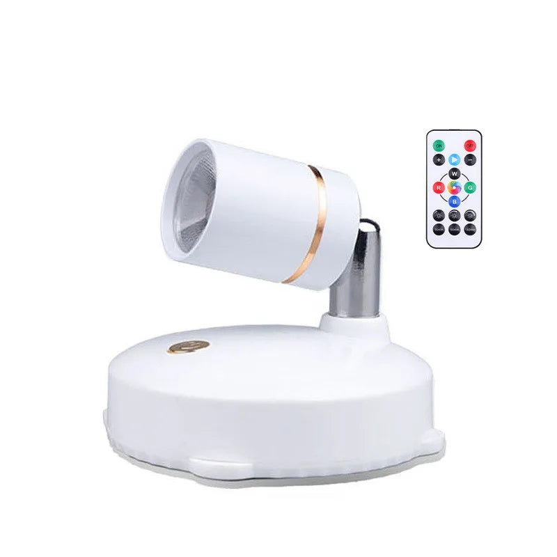 Indoor Wireless Led Spotlight Battery Powered Lights Wireless Wall Decoration Accent Light Mini RGB Spotlight For Lighting Home