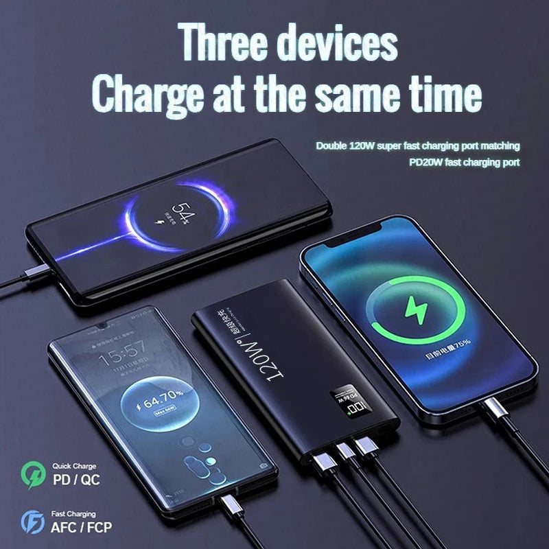 For Xiaomi Original Powerbank 50000mAh External Spare Battery Portable Charger Super Fast Charging For iPhone Android Power Bank