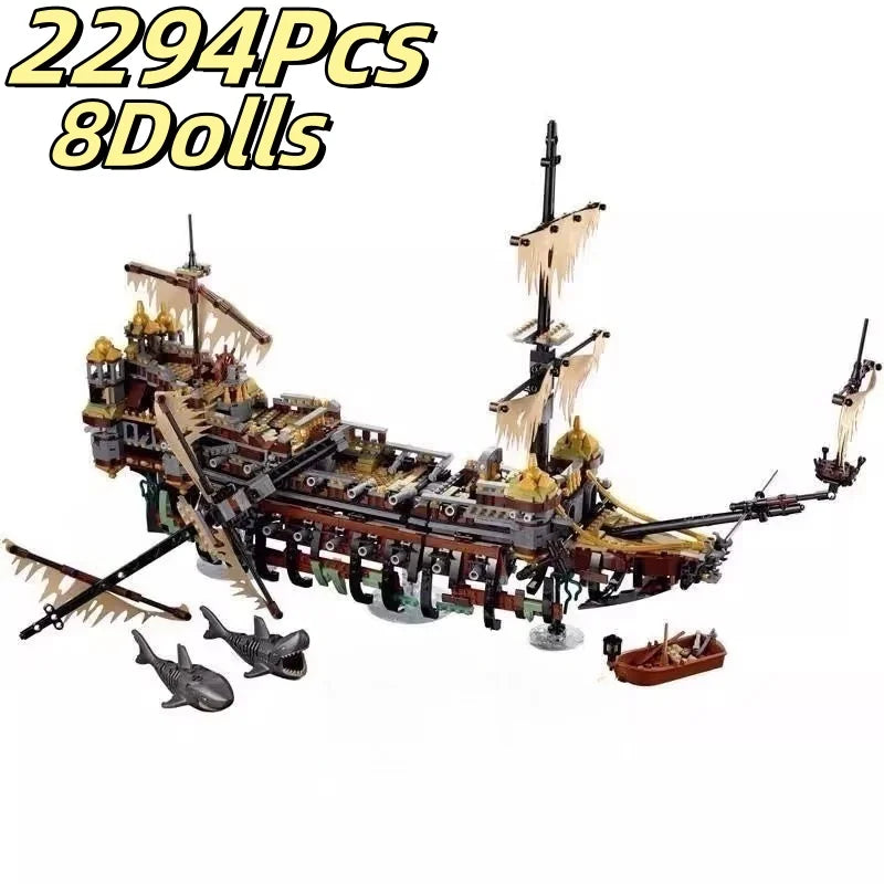 New MOC Pirate Ship Model Home Decor Building Blocks Boy's Holiday Gift
