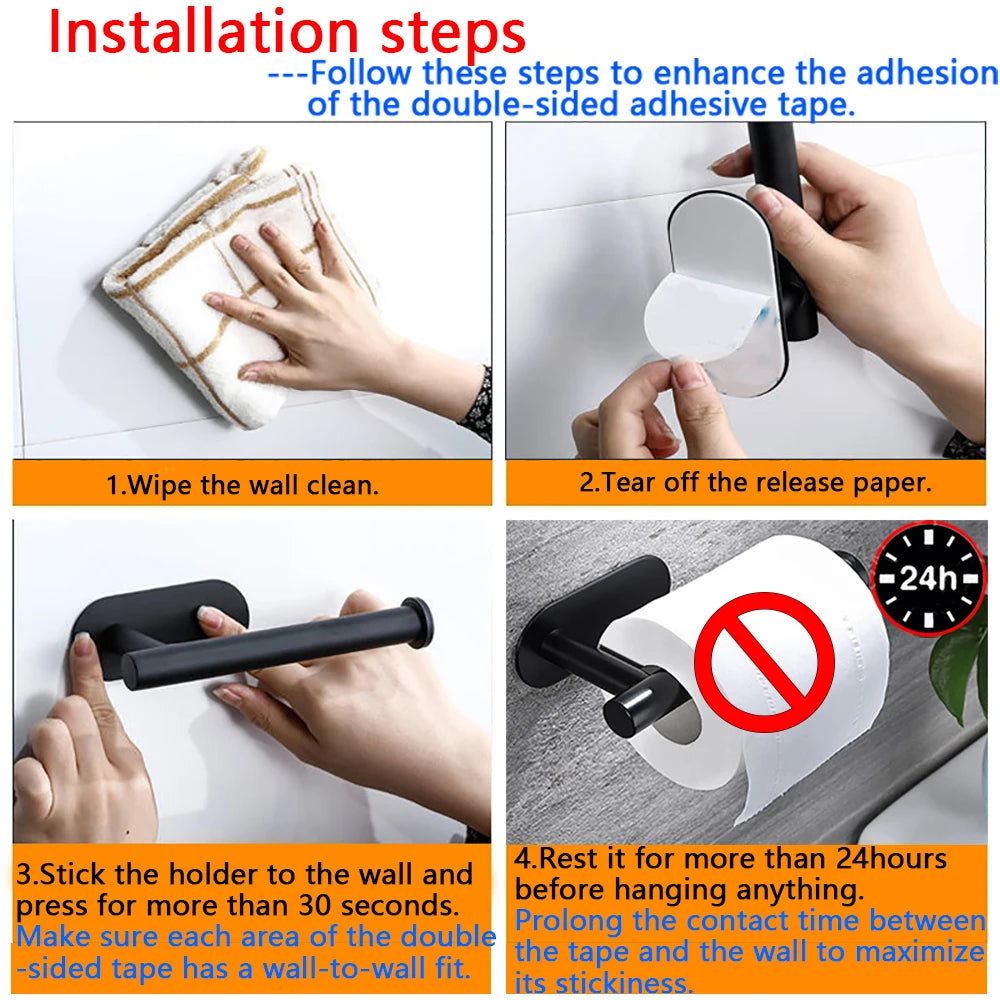 1~2PCS Toilet Paper Rack Bathroom Paper Towel Holder Adhesive Absorbent Paper Dispenser WC Kitchen Hardware Storage Accessories