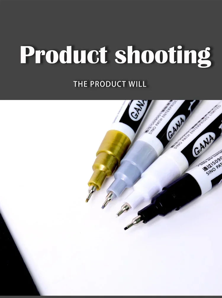 4pcs Oil Based White Black Permanent Paint Markers Pens 0.7mm Extra Fine Waterproof, for Rock Painting, Wood, Metal, Canvas