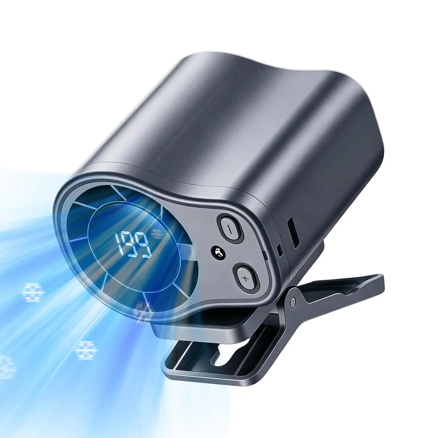Travel Fan Clip On Low Noise LED Display Waist Clip Fan for Cycling Traveling Fishing Camping Beach Road Trip Jobsite Men Women