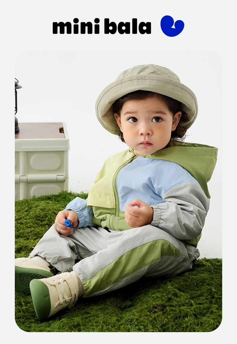 Mini Bala Unisex Kids Outdoor Long Sleeve Set 2025 New Full Comfortable Hooded Top-and-Long Trousers