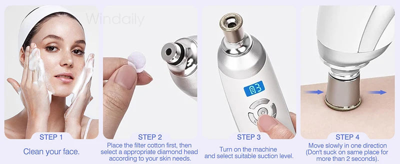 2025 Wireless Diamond Microdermabrasion Machine Blackhead Remover Vacuum Pore Cleaner Facial Skin Care Tool Face Beauty Device
