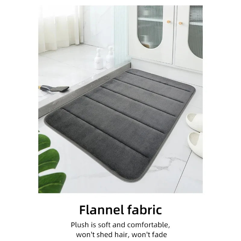 Coral Velvet Bathroom Mat Anti-Skid Quick Dry Machine Washable Soft Comfortable Toilet Floor Mat Easy to Use