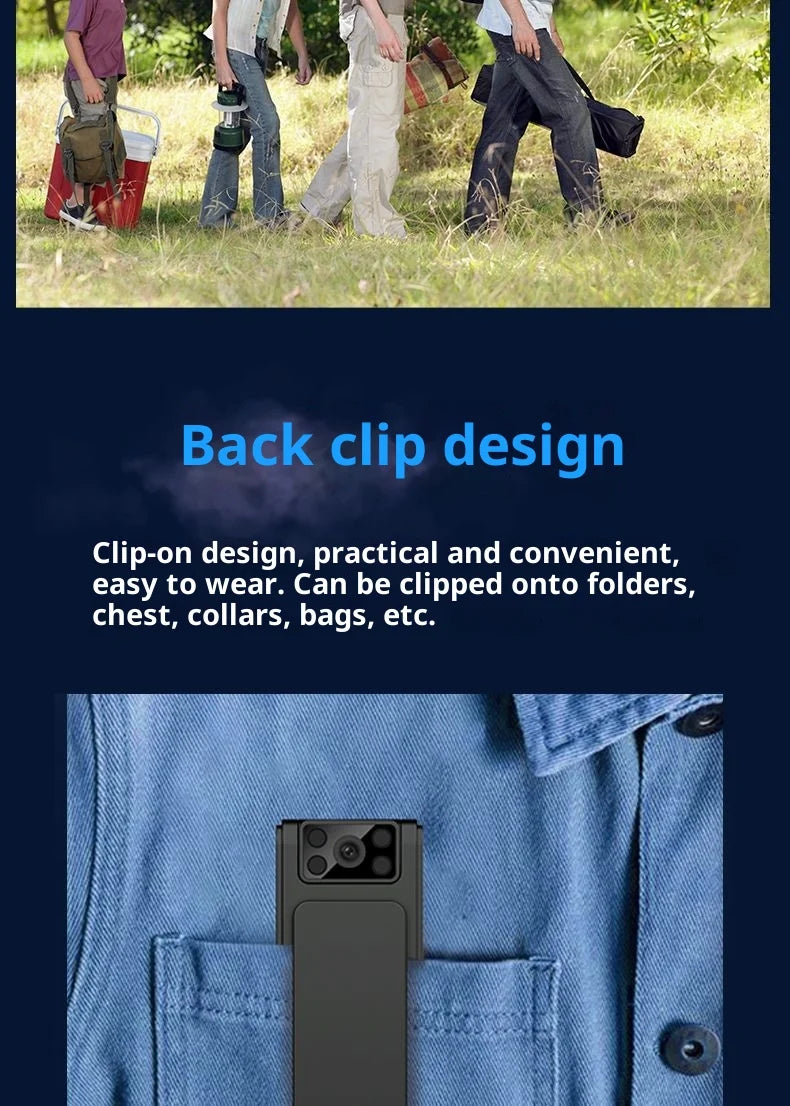 1080P Body Mini Camera Portable  Miniature Camcorder Small Digital Video Recorder Police Infrared Night Vision BodyCam