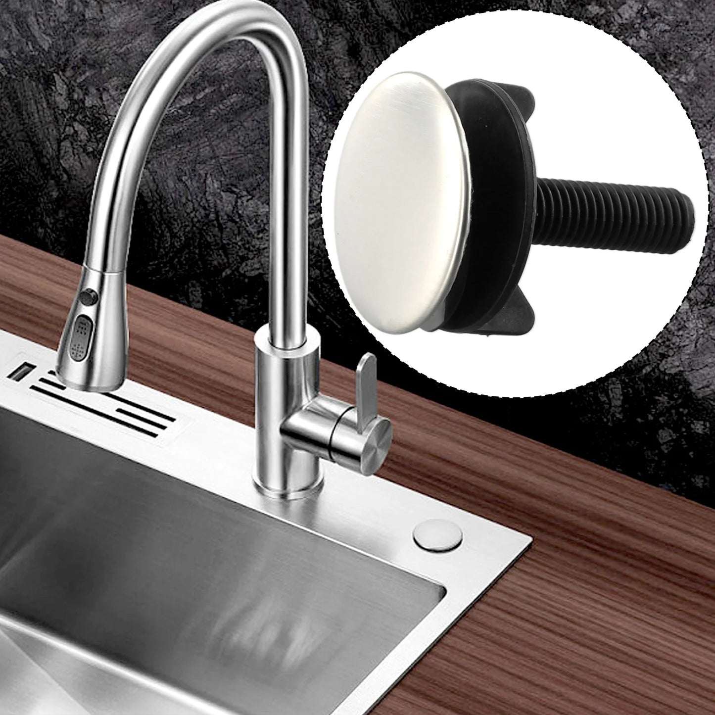 Stainless Steel Kitchen Sink Tap Hole Blanking Plug Stopper Basin Cover 45mm Kitchen Sink Hole Cover Faucet Hole Cover