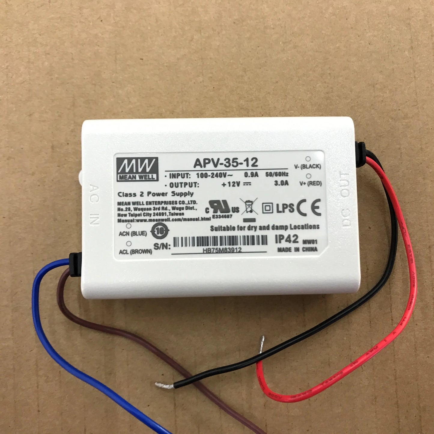 MEAN WELL APV-35 APV-35-5 APV-35-12 APV-35-15 APV-35-24 APV-35-36 Single Output Switching Power Supply APV-35 5V 12V 15V 24V 36V