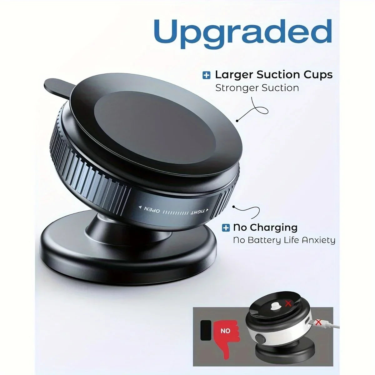 utton Exhaust Vacuum Magnetic car Phone Holder - Portable, Easy to Use Strong Suction Foldable & Stretchable Dual-Sided Adhesion