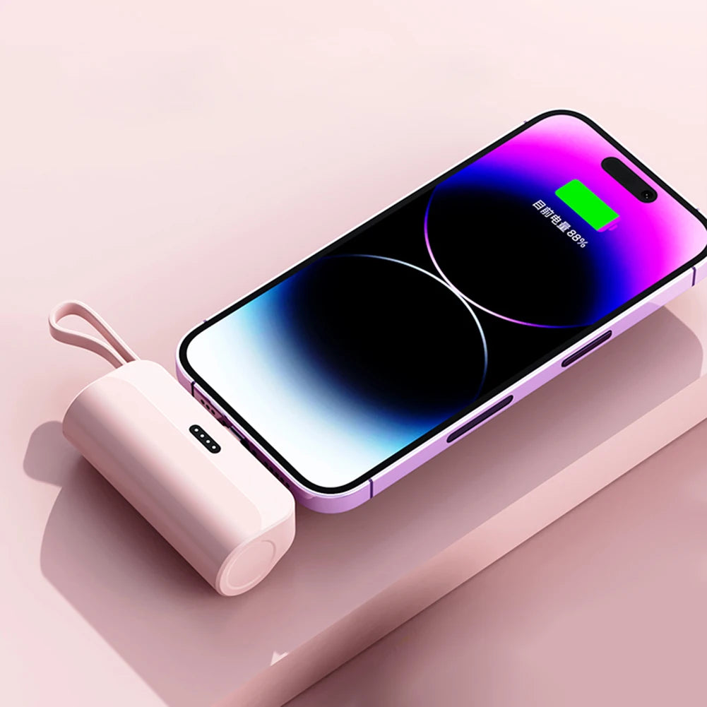 Wireless Power Bank 5000mAh Large Capacity External Battery Pack Portable Charger Plug and Play Convenient for Home Travel