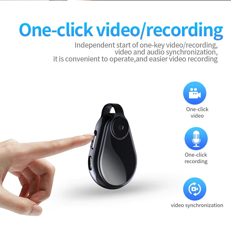 1080P Mini Body Worn Camera, One Key Record Portable Wearable Cam with Audio, Auto Save for Law Enforcement, Meeting, Travel