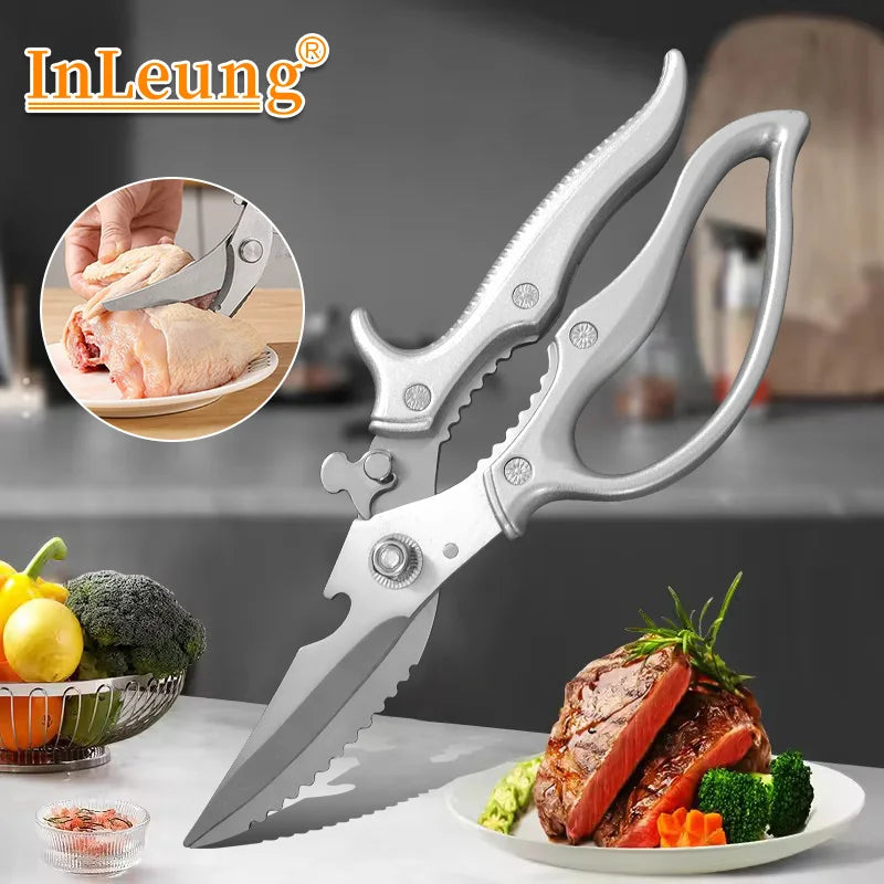 Sharp Kitchen Scissor Chicken Bone Shears Barbecue Steak Meat Vegetable Fish Cleaver Shear Can Open Bottle Chicken Bone Scissors
