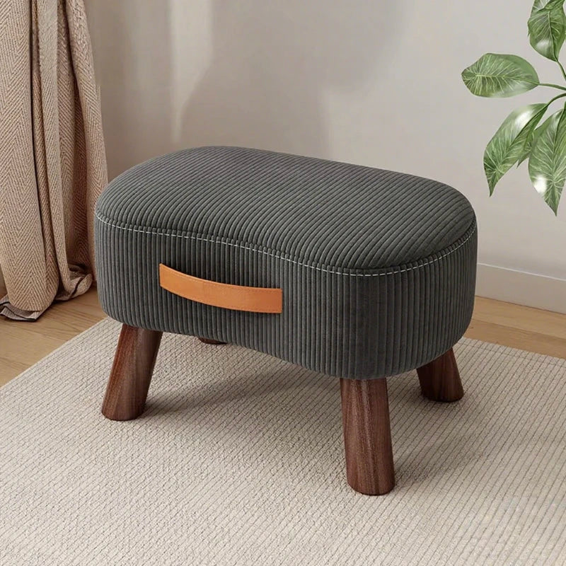Household    Stool   Footstool   Wood Material   Living Room Furniture   Wooden Frame   Fabric