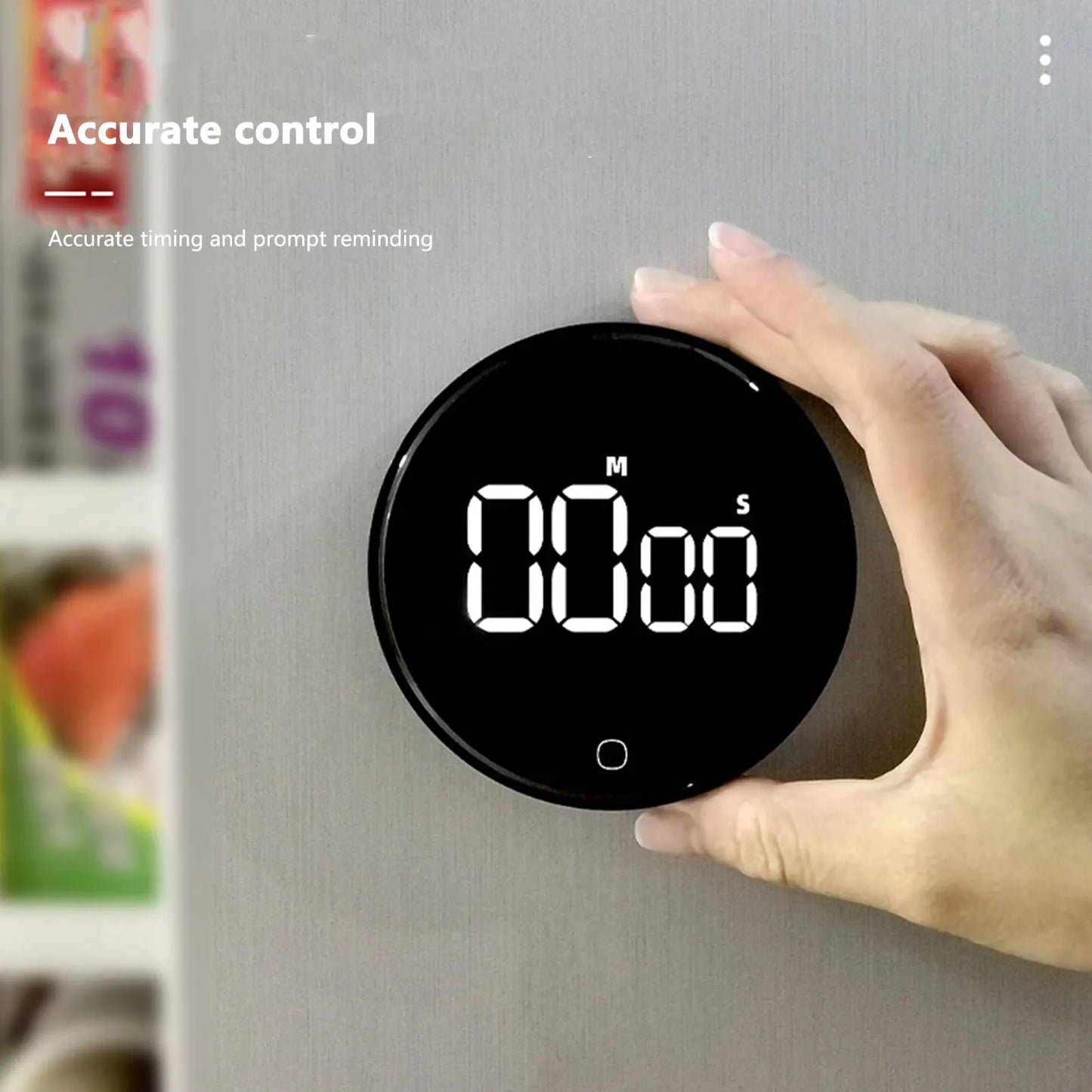 LED Digital Rotary Timer USB Rechargeable Magnetic Baking Countdown Reminder 3-Level Volume Back Bracket Design Kitchen Gadgets