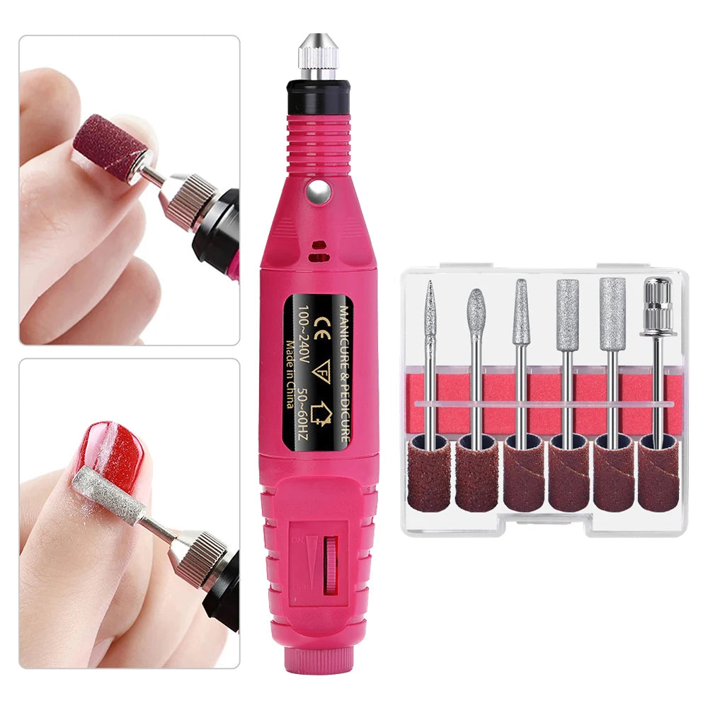 Electric Nail Sander Set Nail Drill Machine Grinding Equipment Milling Cutter For Manicure Pedicure Strong Polishing Tools