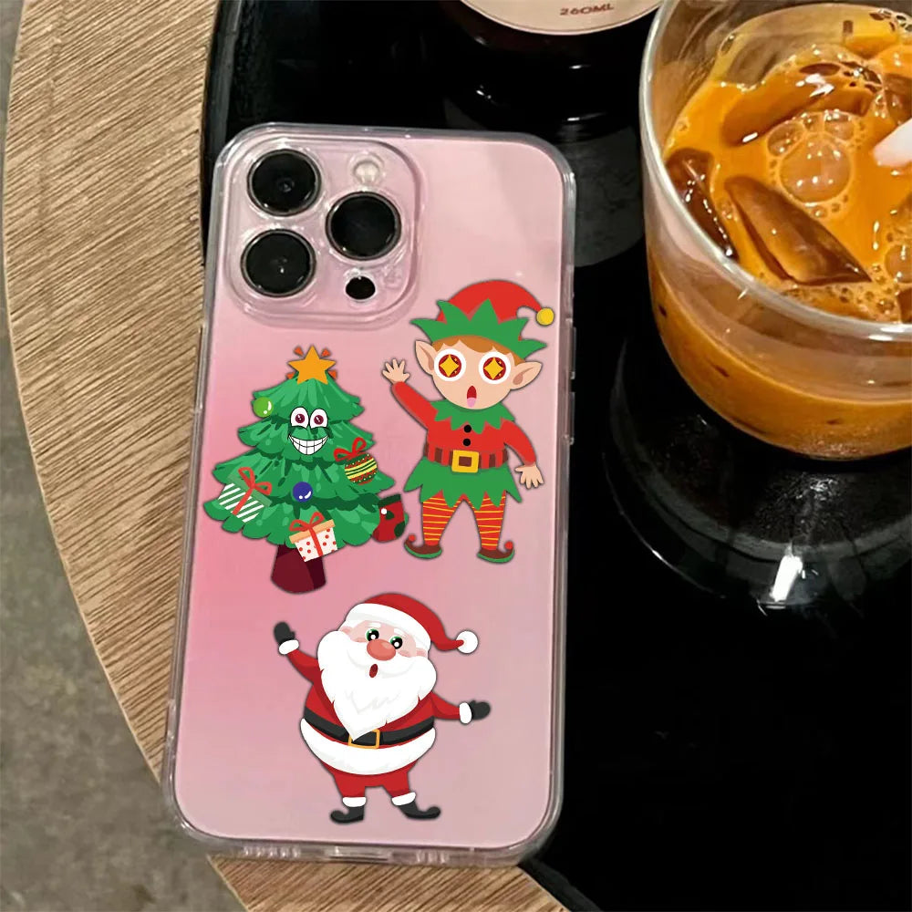 8PCS Creative Christmas Face Changing Series Stickers, Account Materials, Skateboarding Notebook Gooka Stickers