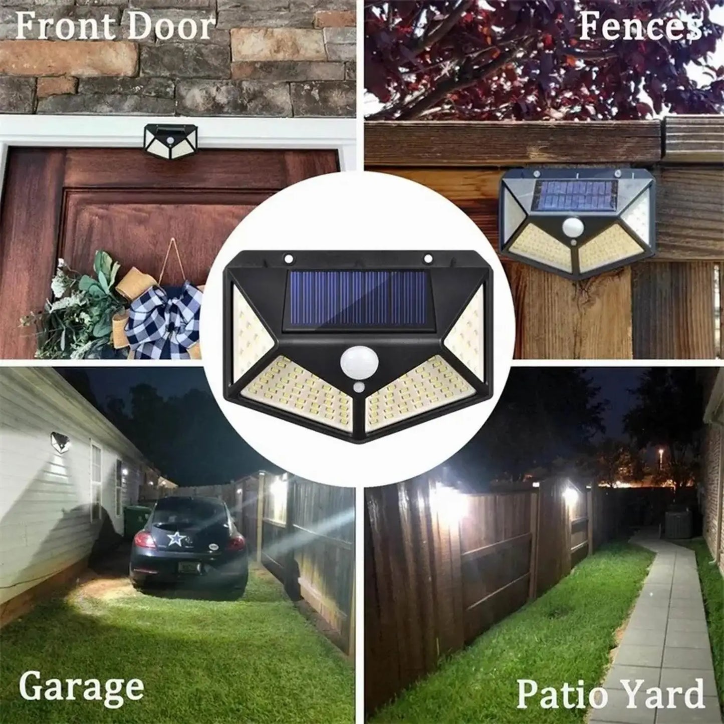 100 LED Outdoor Solar Lamp Outdoor Garden Decoration Solar LED Light Waterproof Sunlight Powered Spotlight with Motion Sensor