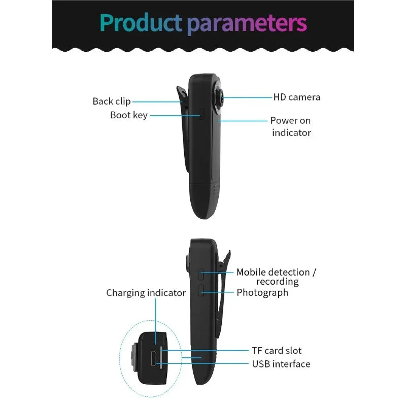Small HD 1080P Mini Camera Clip Digtal Bodycam Video Recorder Night Vision Motion Detect PC Webcam Camcorder Micro Body Cam
