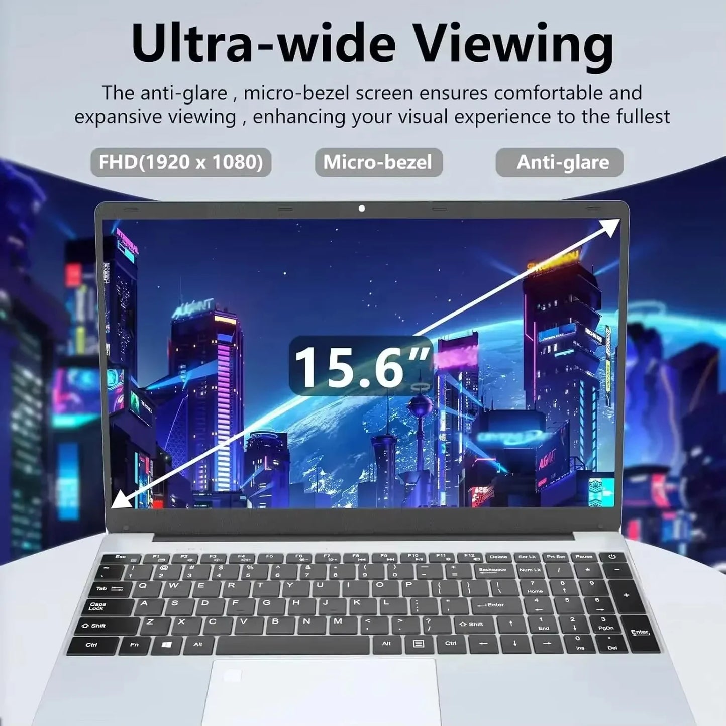 Windows 11 Pro 15.6" Laptop Computer Intel Celeron N4000 16GB DDR 1TB SSD Laptops Office Computer PC Fingerprint Unlock Notebook