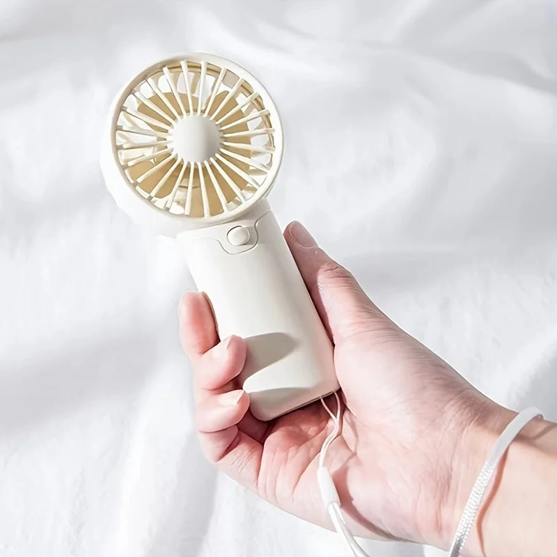 Mini Portable Fan Lightweight Handheld Fan AA Battery Operated Cooling Fan for Office Outdoor Travel Camping