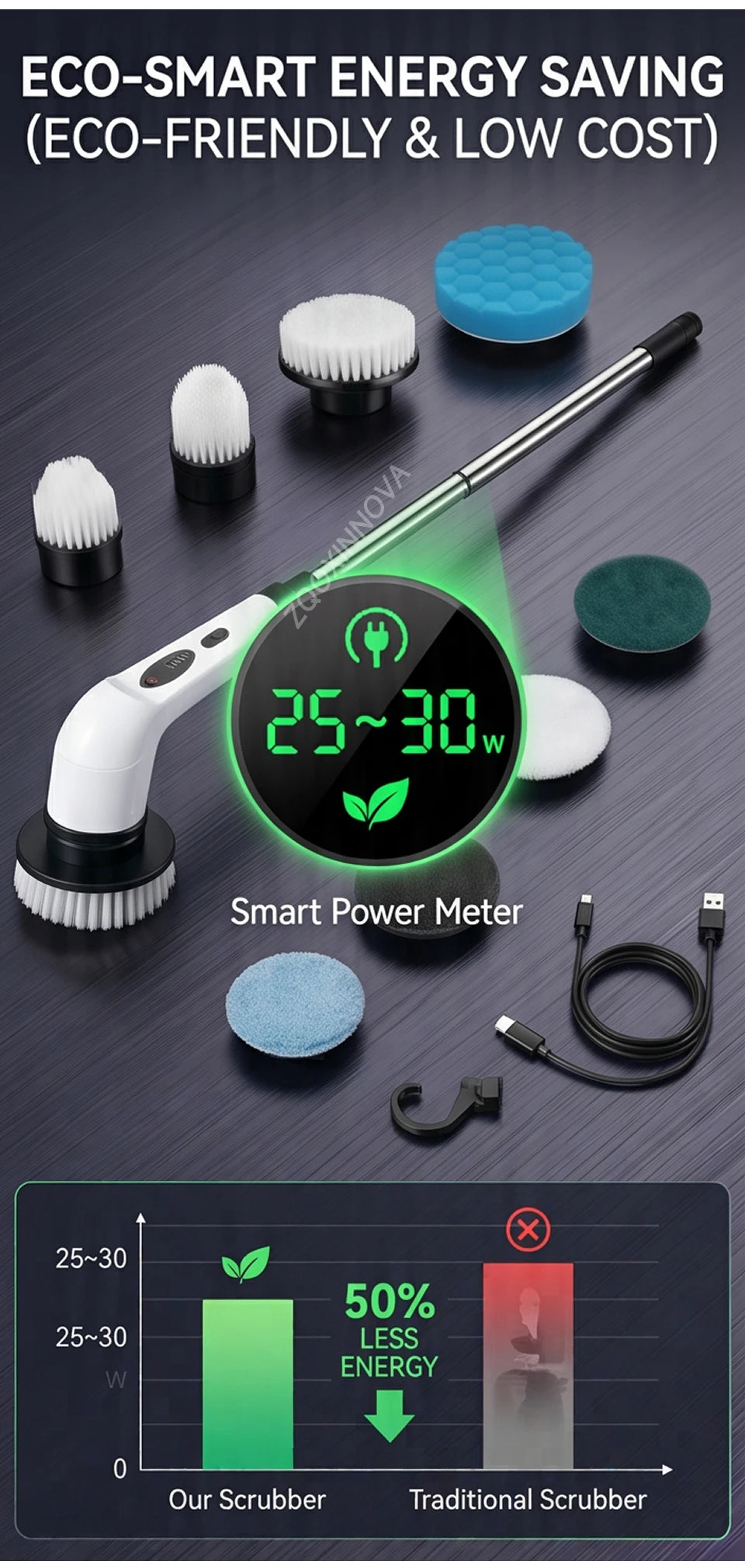 Cordless Household Spin Scrubber Kitchen Gadgets Hair Brushes Bathroom Broom Toilet  Multipurpose Cleaning Brush  Electric Mops