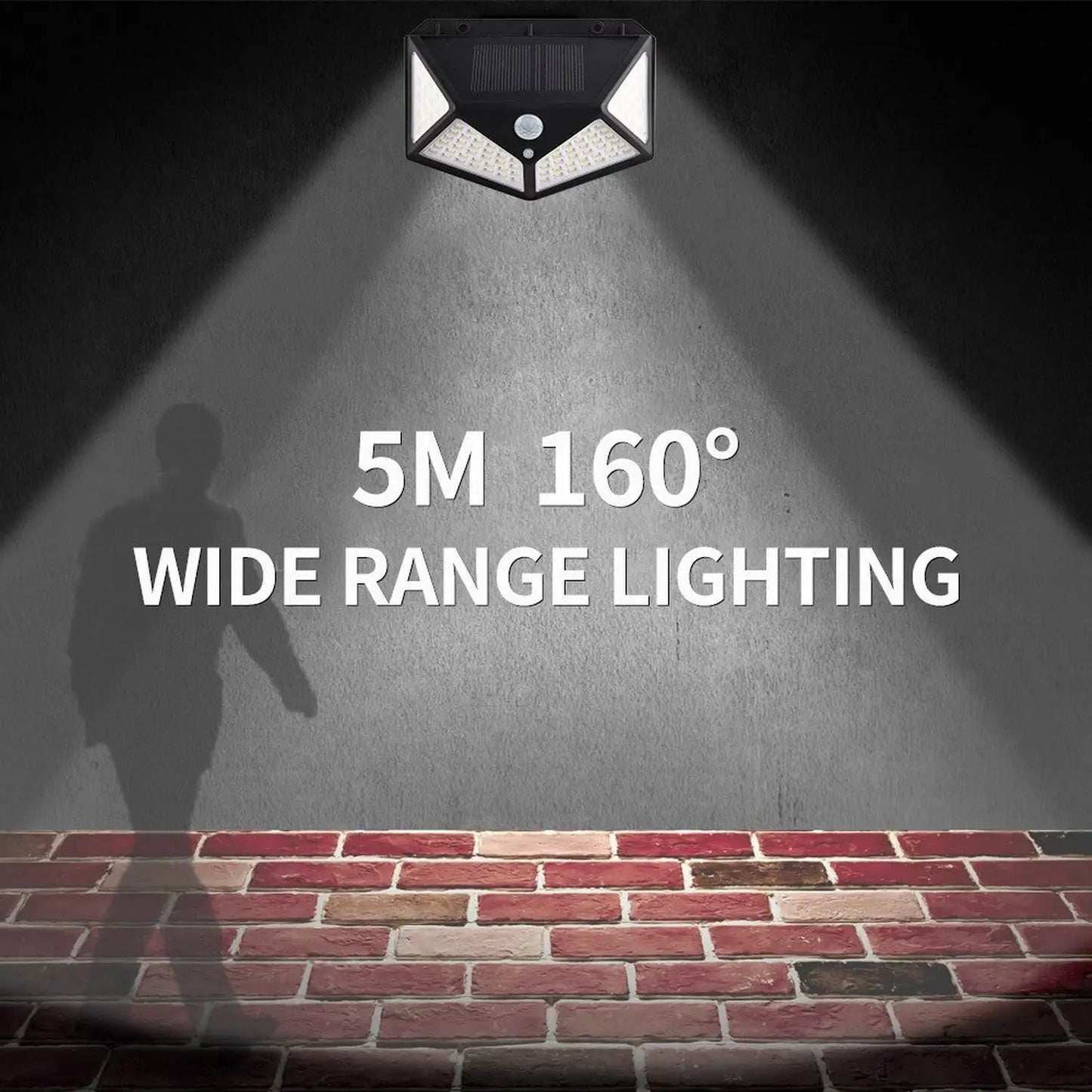 100 LED Outdoor Solar Lamp Outdoor Garden Decoration Solar LED Light Waterproof Sunlight Powered Spotlight with Motion Sensor