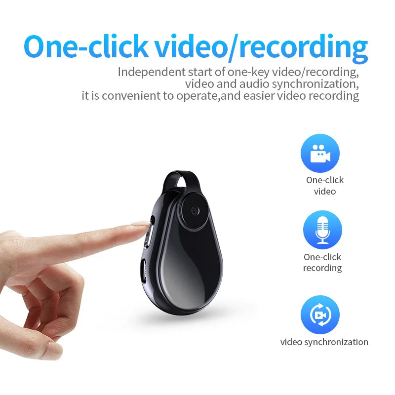 1080P Mini Body Worn Camera, One Key Record Portable Wearable Cam with Audio, Auto Save for Law Enforcement, Meeting, Travel
