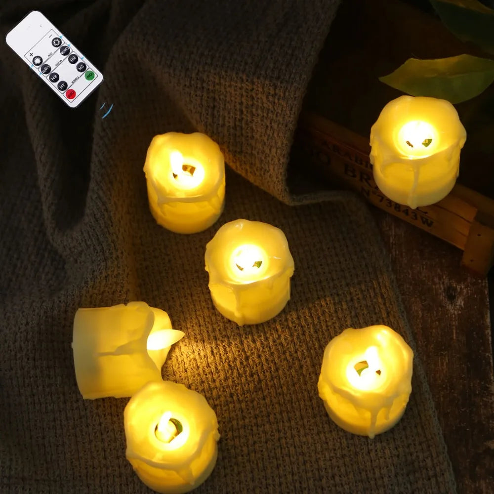 1Pcs LED Candle Light Remote Battery Operated Electric Decorative Candles Flickering Moving Wick Christmas Swing Candle Lamps