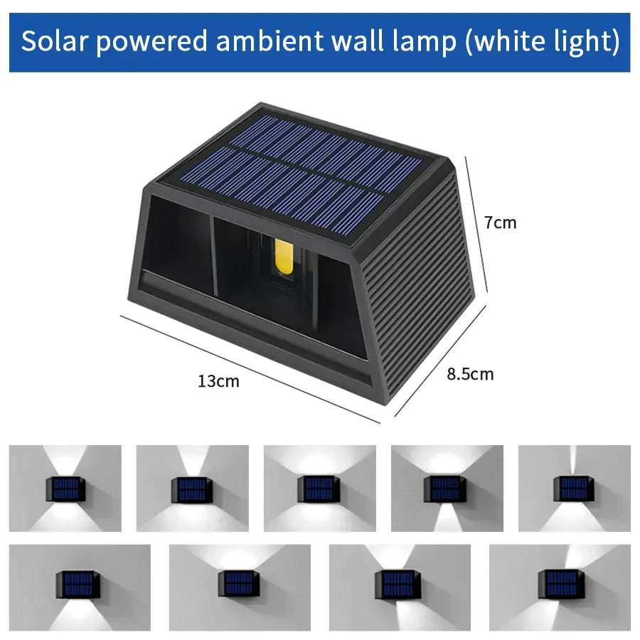 LED Outdoor Solar Lights Up And Down Lighting Wall Lamp Garden Decor Outdoor Solar Spotlights Solar Powered Sunlight Wall Sconce