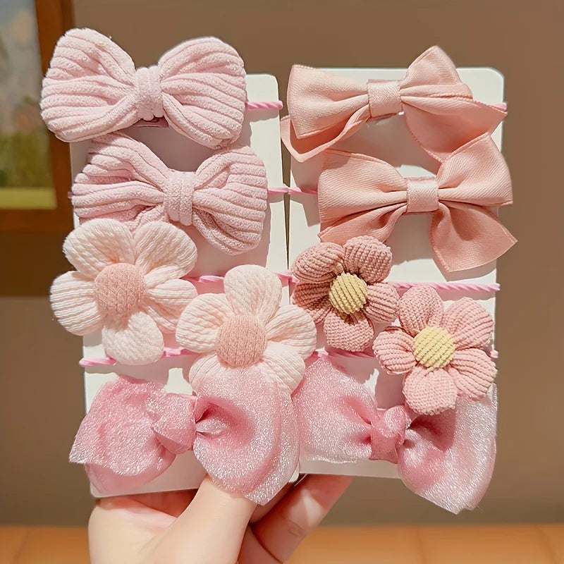 10 adorable and sweet-style bow flower designs, with strong elasticity, non-damaging to hair, suitable for ponytails