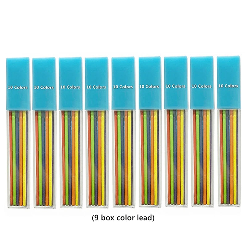 2.0 mm Mechanical Pencils Set 2B Automatic Student Pencils with Sharpener Color Pencil Leads School Pens Kawaii Cute Stationery
