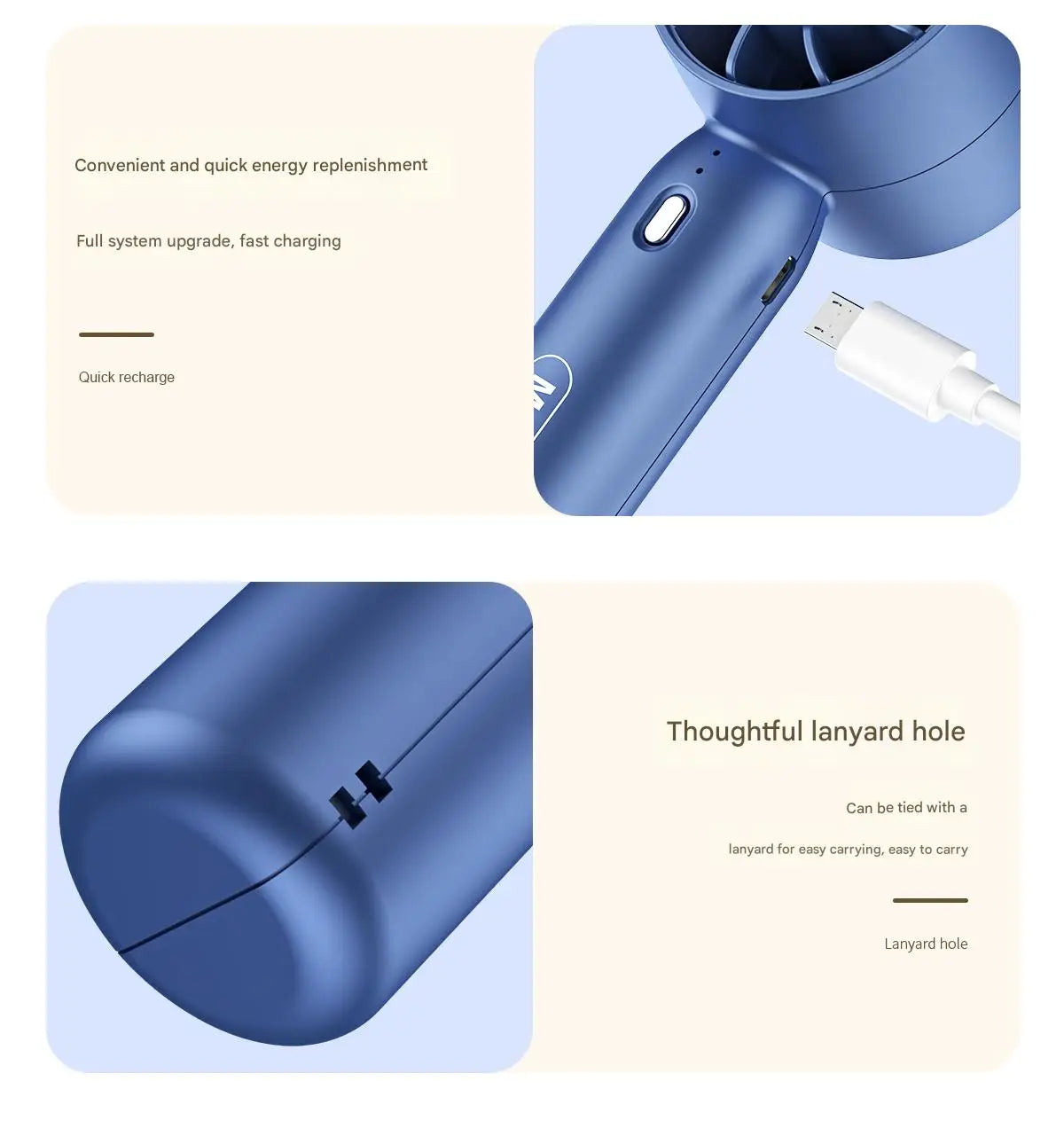 Turbo Handheld Small Fan USB Charging Mini Outdoor Portable Lightweight Desktop Stand With Long-Lasting Battery Life