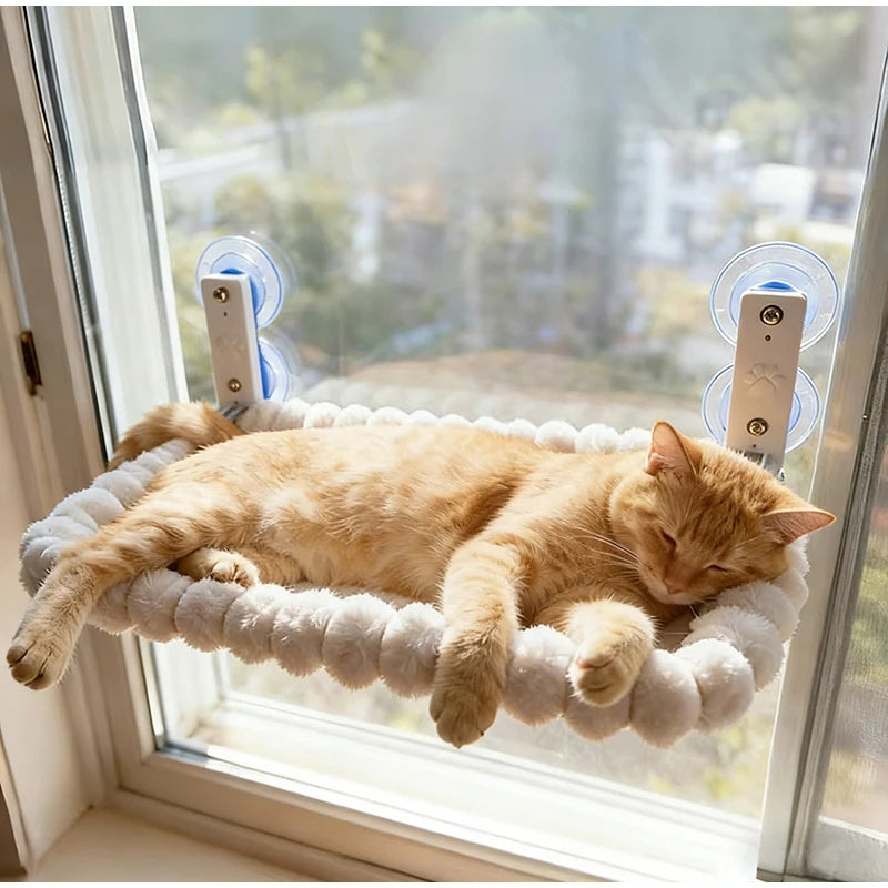 New Winter Cat Hammock Window Habitat Cat Sunbathing Glass Hanging Suction Cup Balcony Pet Nest Foldable Pet Bed Cat Supplies