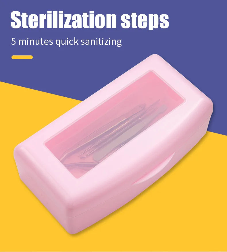 Manicure Tools Beauty Implement Sterilizing Tray Nail Tools Inside Disinfection Box Detachable Cleaning Nail Tools Storage Box