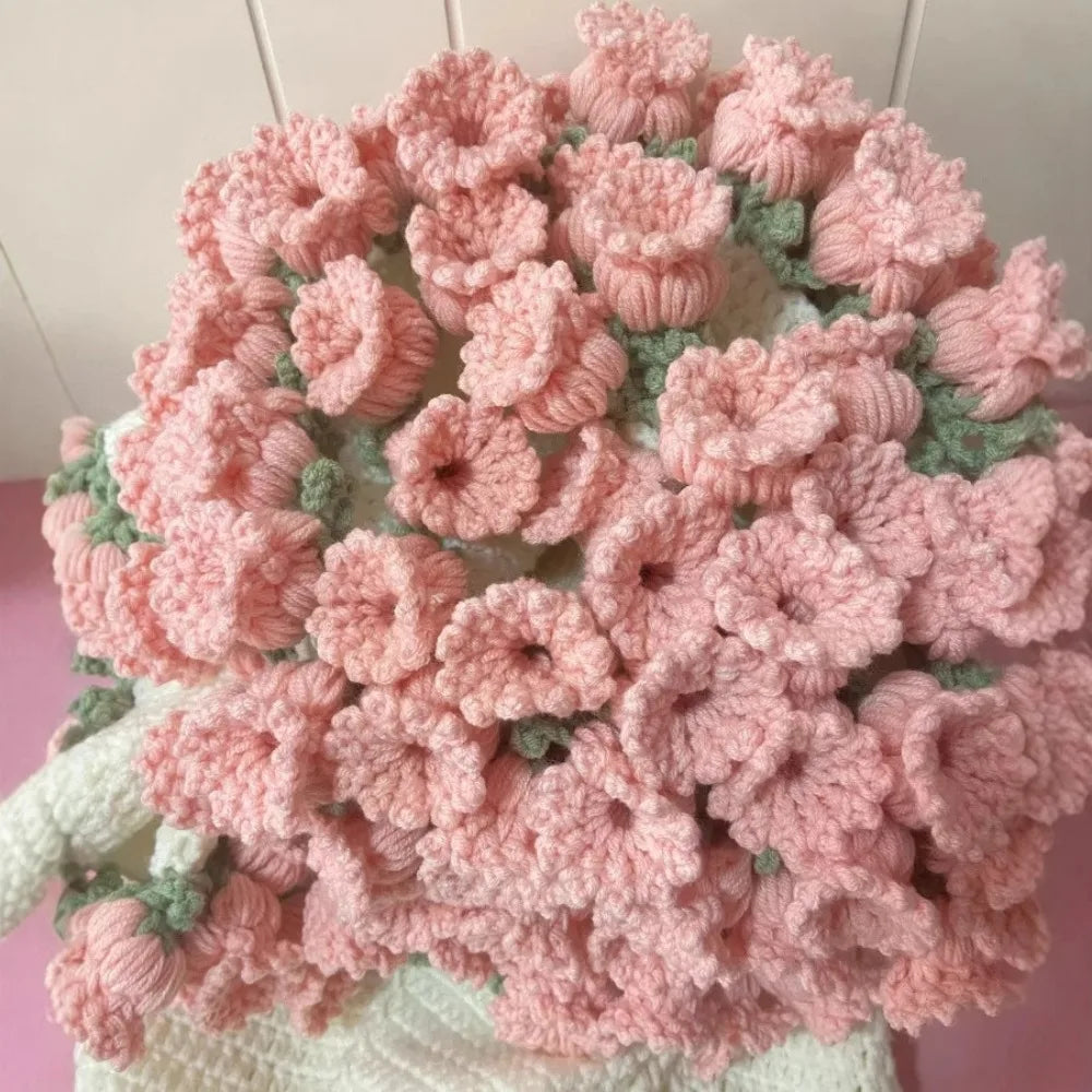 Creative Crochet Rose Bouquet Blanket Fashion Finished Rose Nap Blanket Soft Flower Hugging Blanket Valentine's Day Blanket
