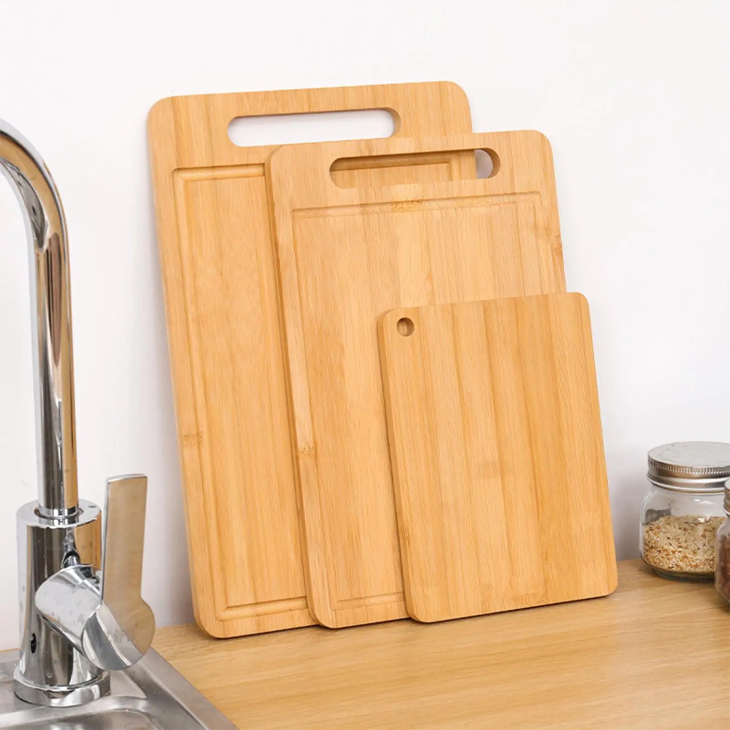 Wooden Cutting Board Bamboo Food Cutting Table Kitchen Serving Board Thickened Chopping Panel for Meat Fruit Vegetables Bread
