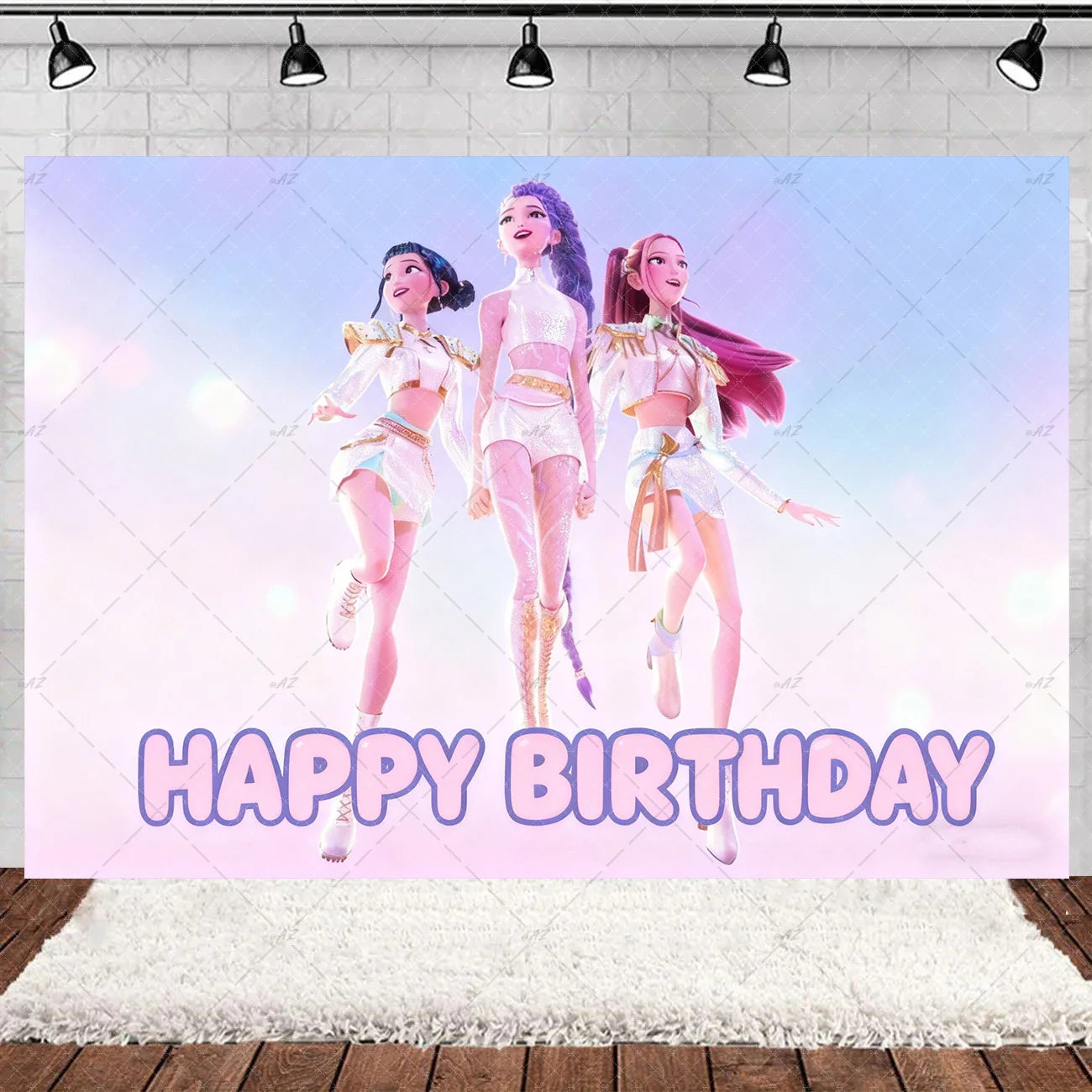 Hot KPop Girl Demon Hunters Backdrop Popular Anime Adult Children's Birthday Party Decorations Baby Shower Supplies Photo Props