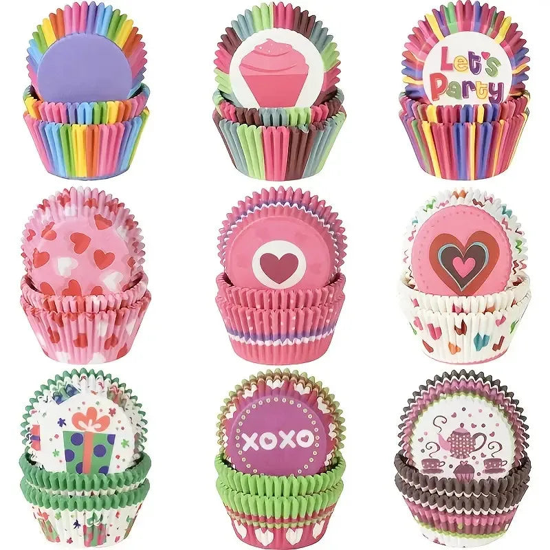 100Pcs/pack Cake Muffin Cupcake Paper Cups Cake Box Cupcake Liner Kitchen Baking Accessories Cake Mold Decorating Tools