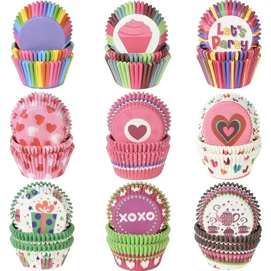 100Pcs/pack Cake Muffin Cupcake Paper Cups Cake Box Cupcake Liner Kitchen Baking Accessories Cake Mold Decorating Tools