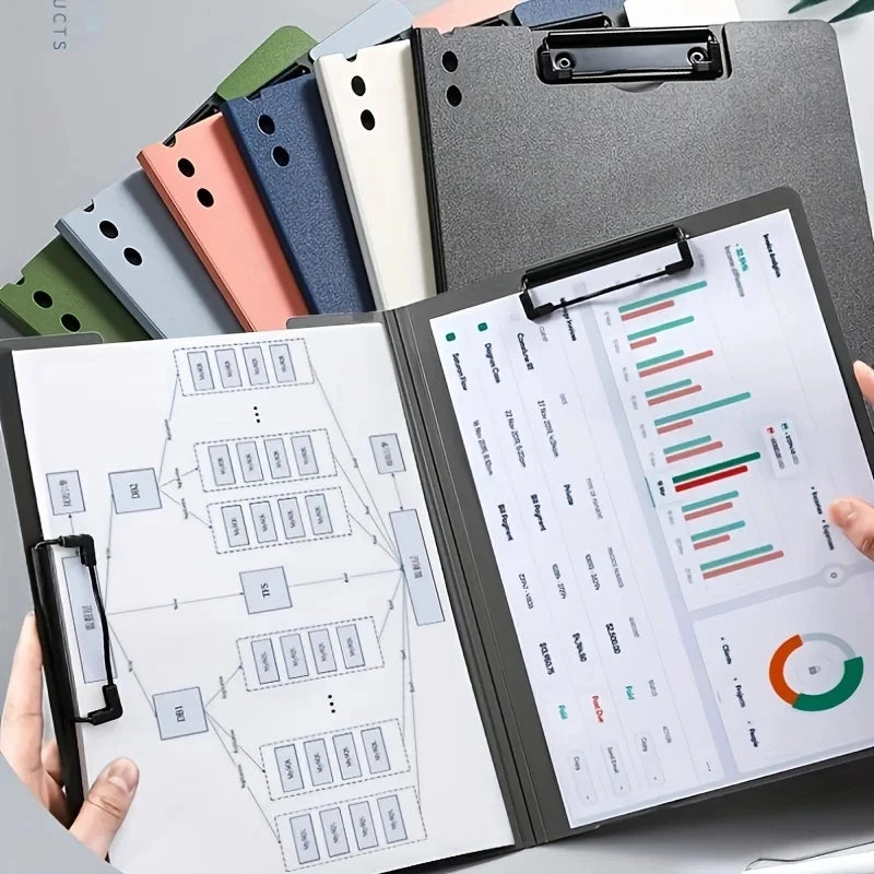 A4 File Folder & Clipboard Set, 3-in-1 Document Organizer with Cover for Business, School & Office Supplies