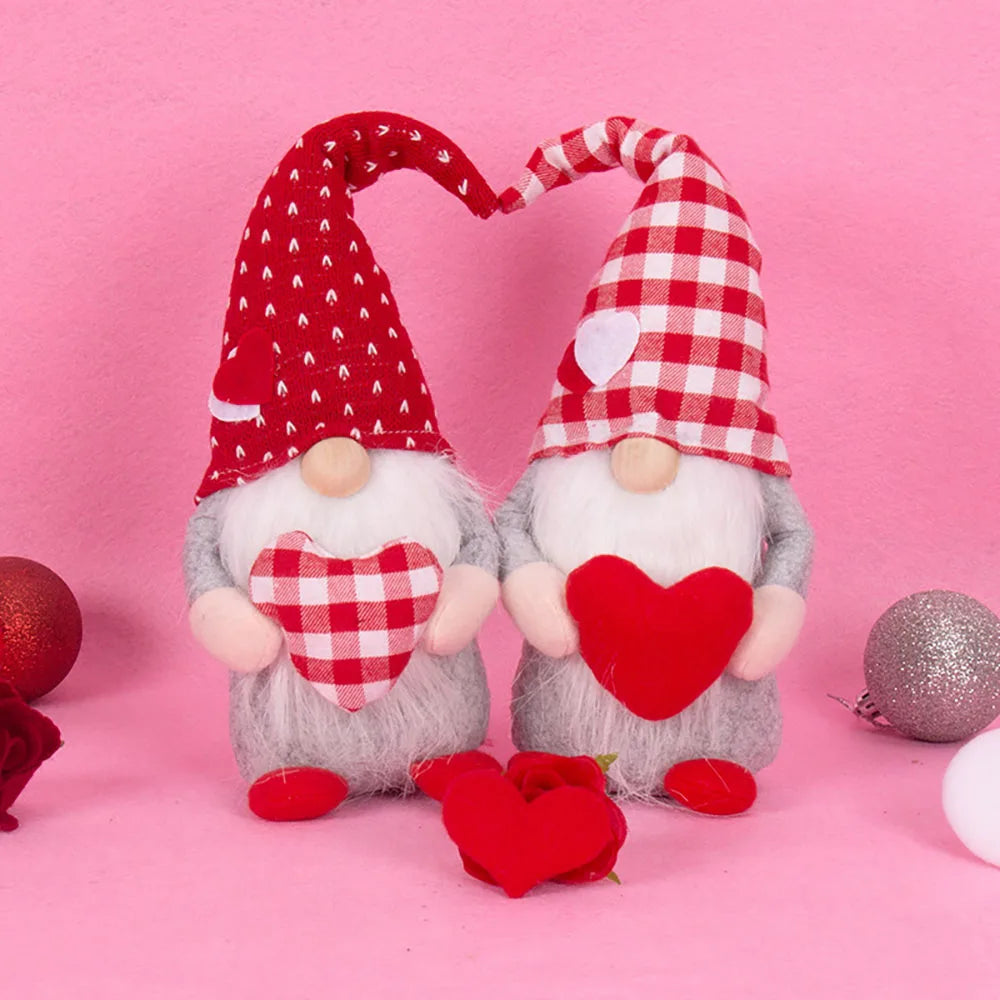 1 Love Rudolf Faceless Elderly Couple Doll Window Display Mother Valentine's Day Decoration Gift