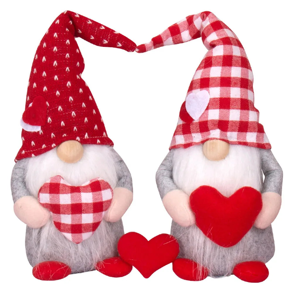 1 Love Rudolf Faceless Elderly Couple Doll Window Display Mother Valentine's Day Decoration Gift