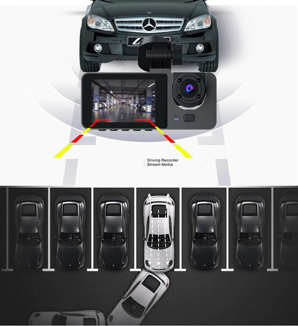 Dash Cam for Cars Camera Full HD 1080P Video Recorder Dashcam DVR Black Box Dual Lens DVR with Rear View Camera for Vehicle